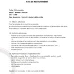 AVIS DE RECRUTEMENT